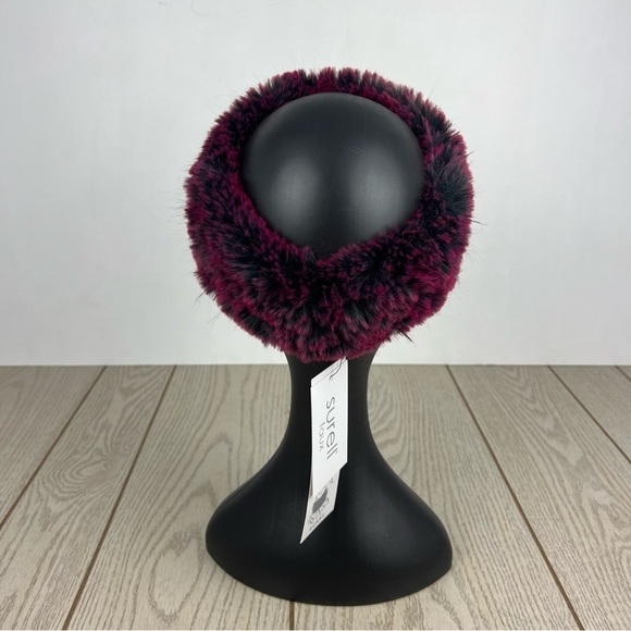 Surell Rex Rabbit Faux Fur Knit Stretch Headband OS Raspberry $65 main image 8